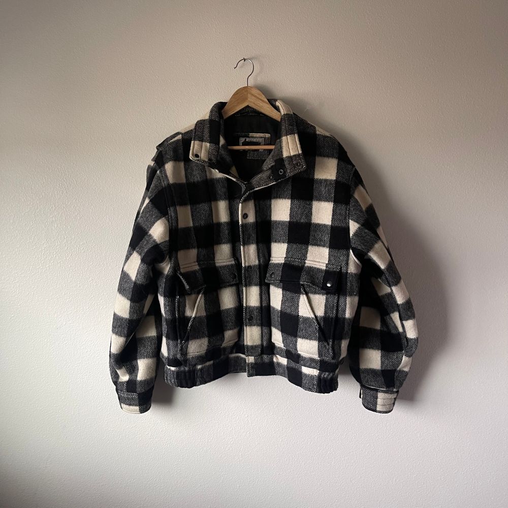 Vintage Rage Buffalo Check Wool Bomber Jacket - Picture 2 of 11